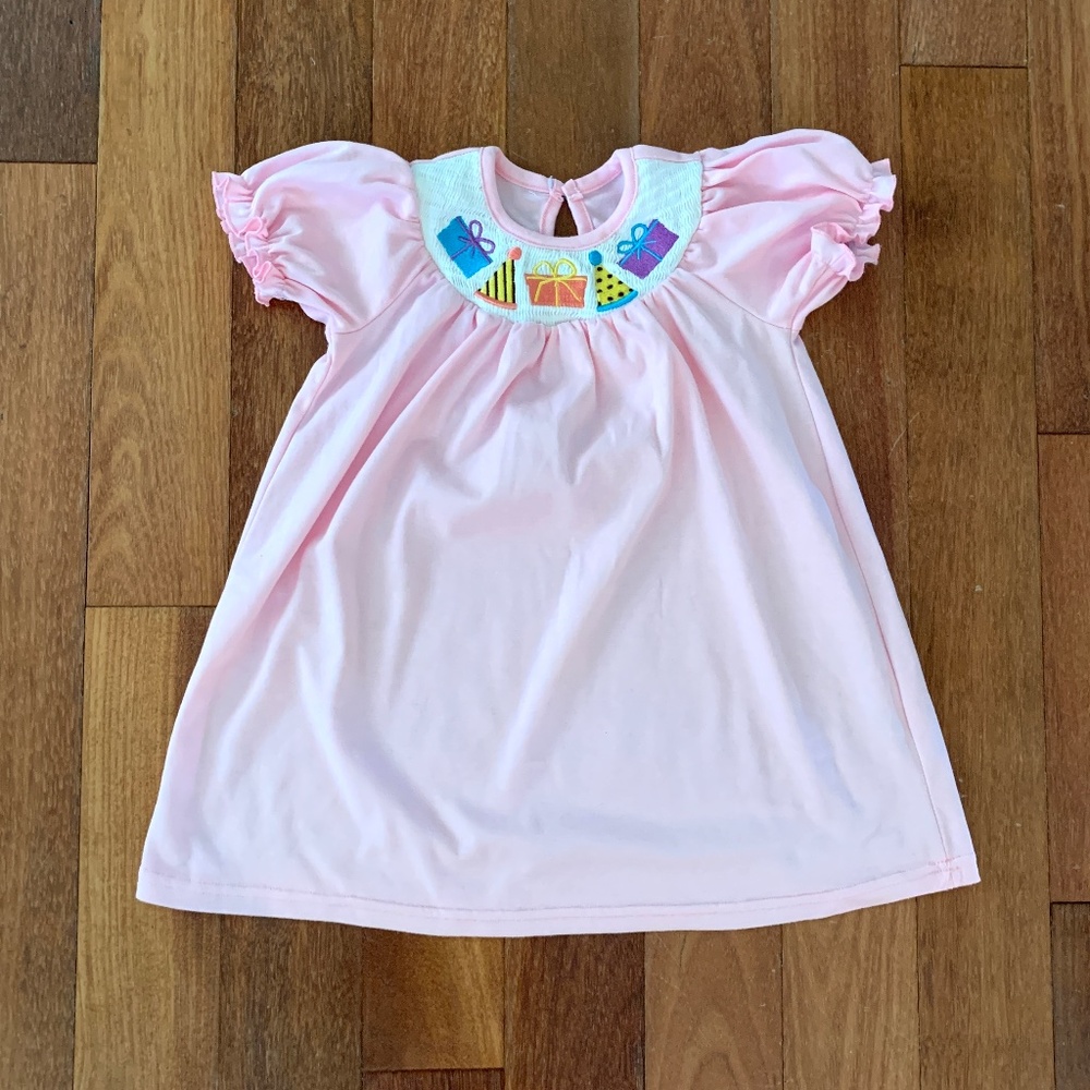 Toddler Girls Pink Smocked Birthday Dress Gifts 4T